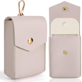 Case Compatible with Touchland Hand Sanitizer Spray - Leather Protective Case Holder with Keychain for Touch land Power Mist Glow Mist 1 fl oz, Accessories for Hand Sanitizer Spray (White)