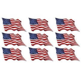 GHaynes Distributing Sheet of 9: USA Waving Flag Sticker Decal ICS (American us Scrapbook Decals) Size: 1 x 2 inch