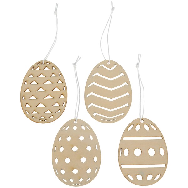 Papierdrachen 12 Wooden Easter Pendants – Reusable Easter Decoration 7