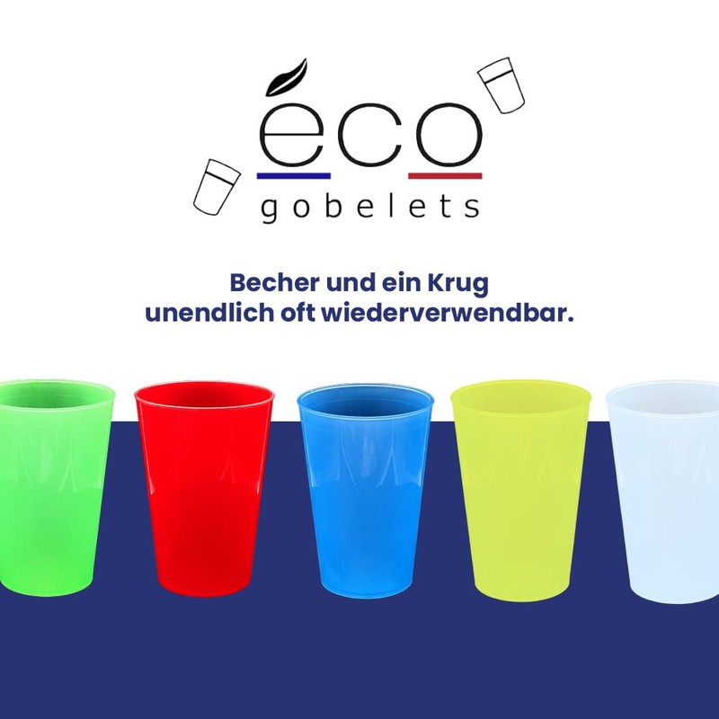 Eco-gobelets Drinking Cups 25 cl Red Translucent Pack of 100