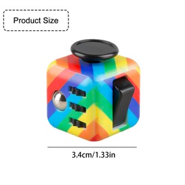 Thyonta Fidget Cube Toys Multi-functional Stress Relief Cube Anti-stress Anti-anxiety for Kids Children Teen Adult(Iridescent)