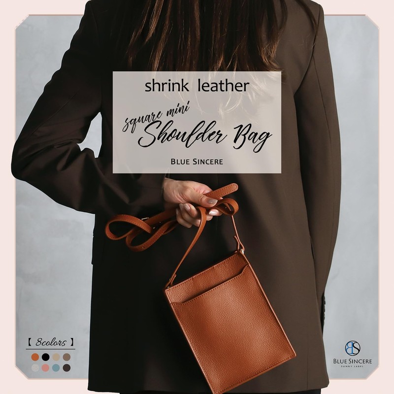 BLUE SINCERE Smartphone Pouch, Genuine Leather, Cowhide Leather, Cross-body Vertical,