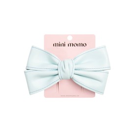 Hair Clip for Women and Girls - Cute Bow Girl's Hair Accessories Pin Ponytail Holder, Acrylic Resin Hairpin Gift (Bow Hair Clip -Faux Leather Blue)