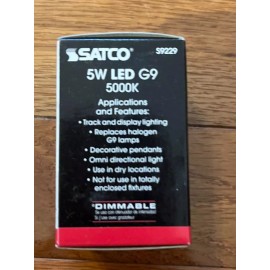 Satco TWO (2) LED 5.0W G9 350L 5000K Dimmable Cat #: S9229 UPC: 045923092299 NEW (HM)