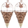 Gatuida Elegant Wall-mounted Flower Pot Rattan Cone Shaped Hanging Wall