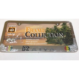 D&D 1 PC RASTA REGGAE LION OF JUDAH CHROME METAL LICENSE PLATE FRAME  LPF-1012