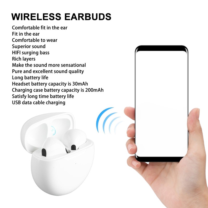 Wireless Earbuds Multifunction HD Noise Canceling HiFi Stereo Sound Deep