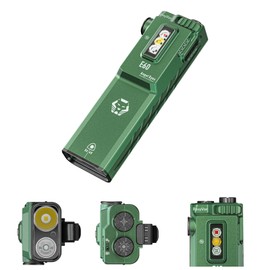 RovyVon E60 Flat EDC Flashlight 1500 Lumen White Light, Green Beam, 365nm Light, USB-C Rechargeable with Three Sidelight for Signaling, Working, Outdoor or Indoor Use(Green)