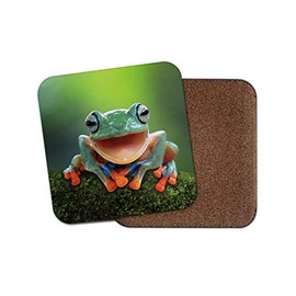 1 x Happy Frog Coaster - Rain Forest Jungle Tree Nature Wildlife #14589