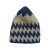 Hand-Crocheted Cotton Sturdy Blue & Khaki Zigzag Kufi Skull Cap