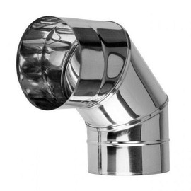 Metal Chimney Elbow 90 Degree Stainless Steel Liner 90° Bend Stove Pipe Adaptor (Ø 125mm / 4.92")