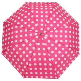 Drizzles Ladies Supermini Fashion Umbrella Pink White Spot