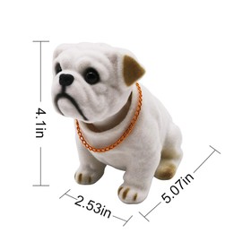 Mary Paxton Bobble Head,Car Decoration Nodding Dog Ornaments High Emulation Creative Dog Dashboard Crafts Dog Lover Gift for Car Vehicle Desk Tabletop Office Decor Baby Kids Toy (Bulldog)