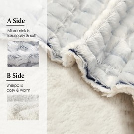 Hotel Suite Christmas Home Decor Soft Micromink Sherpa Throw Blanket, Super Cozy Reversible Ultra Luxurious Throw Blanket for Couch Sofa, 50 x 60 in Black Color Throw