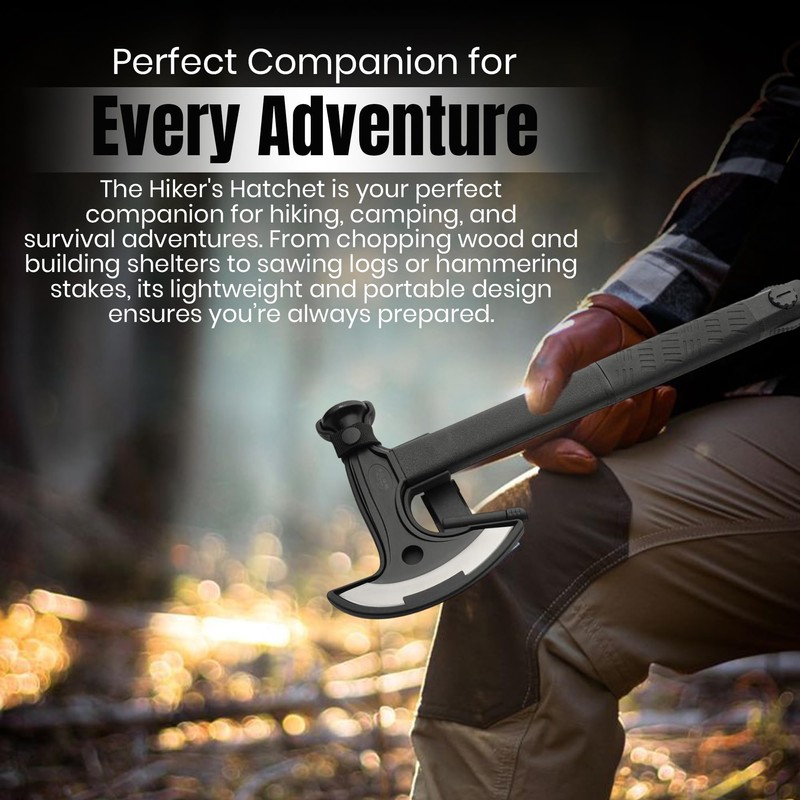 Rite Edge 17.5-Inch Hiker's Hatchet – Multi-Tool Axe with Hidden