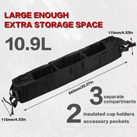 SMOTRCC Golf Cart Front Storage Basket with Insulated Cup Holders, No-Drill Dash Tray Organizer Compatible with EZGO, Club Car, Kandi Electric Golf Carts, Golf Cart Storage Accessories