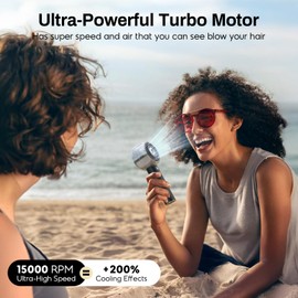 Misting Portable Handheld Fan, Powerful Turbo Motor, 6000mAh Rechargeable Battery, Personal Mini Fans with 4 Strong Wind, Cooling Gadgets for Travel, Camping, Beach, Outdoor, Gifts for Women Men-Black