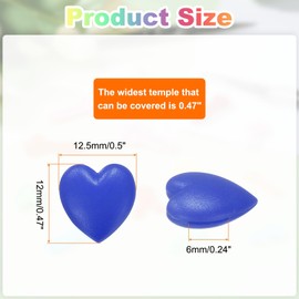 QUARKZMAN 15 Paar Brillen Ohrgriff Herzförmiges Silikon Brillenbügel Stopper Anti Rutsch Brillenhalter für tägliche Brillen Sonnenbrillen, Dunkelblau