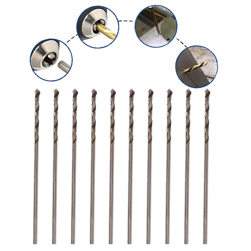 Mtsooning 10 Pcs 1mm Micro HSS Twist Drill Bit Straight