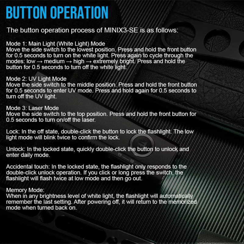 TrustFire miniX3-SE Flat EDC Flashlight Magnet Powerful Torch UV Light