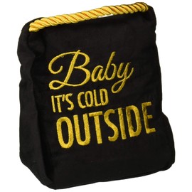 Pavilion Gift Company Pavilion-Baby It's Cold Outside-Black Velvet 6 Inch Tall-2 Pounds Door Stopper, 6"