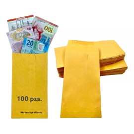 Oxford 100 Pzs Sobre Para Dinero Coin Manila 8.9 X 16.5 Cm 90grs