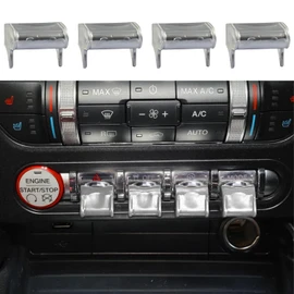 ZOXOQ Center Console Control Button Cover Compatible with Ford Mustang Accessories 2015-2023 Dashboard Switch Button Cap Switch Button Protective Cover Interior Dash Decor Trim (Silver)