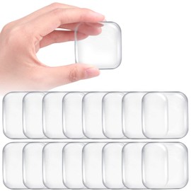 Door Stoppers Wall Protector, Etybetopstar1.57inch Reusable Door Bumper with Self Strong Adhesive, Quiet, Shock Absorbent Gel for Home, Office, Wall Protector from Door Knobs (Square, Clear)) (16PCS)