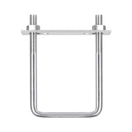 TOP-VIGOR M10 Square U-Bolts, 77mm Inner Width 120mm Length 304 Stainless Steel U-Bolts with Nut, Plate for Building Installations Mechanical Parts Connection Cehicles Ships