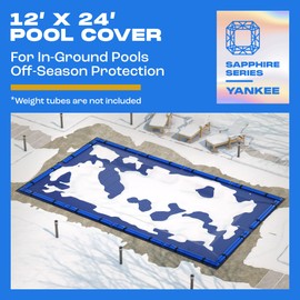 Pool Cover for 12x24 ft Rectangular Pool: Extra Thick & Durable Inground Pool Cover |Sapphire Series of Premium Cold- and UV-Resistant Pool Cover | In-Ground Pool Protection | by Yankee