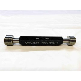 New M17 X 1.0 6H Metric Thread Plug GAGE 17.0 1 GO NO GO PD'S = 16.350 & 16.510