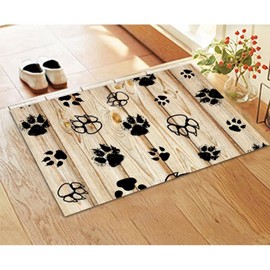 Entry Mat Dog Bones and Dog Paw Prints Colorful Recessed Area Entrances Coconut Coir Rugs Gift for Pet Dog Lovers Captures Dirt Heavy Duty Backing Thick Anti-Slip Stain Resistant16x24