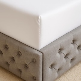 ZLEEPY® Organic Eucalyptus Silk Bed Sheet | Just Like Silk | European TENCEL™ | 40cm Deep Fitted | Crafted in Portugal | 5x More Sustainable Than Cotton | Soft White | UK King