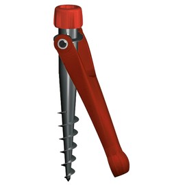 Krinner Vario Drill Parasol Stand Parasol Holder Ground Dowel Red for Beach Earth Meadow Garden Leisure and Camping Made in Germany 20005