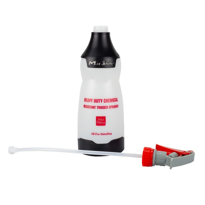 Maxshine 25oz Heavy-Duty Spray Bottle (Black) | Chemical-Resistant Detailing Sprayer