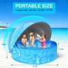 Kiddie Pool with Canopy - 47 in Foldable Kids Pool,