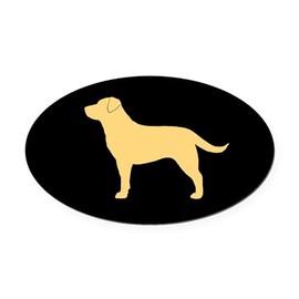 CafePress Yellow Lab Oval Car Magnet, Euro Oval Bumper Magnet