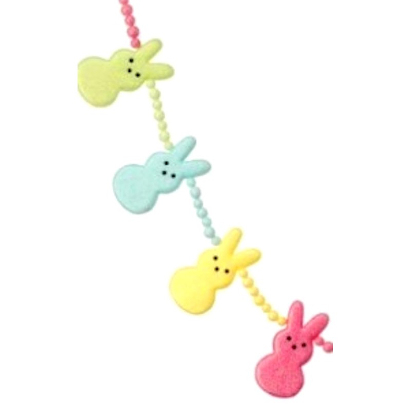 The Bridge Collection 4' Pastel Marshmallow Bunny Garland - Easter