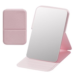 Folding Travel, High Definition Frameless Travel Foldable, Makeup Supplies with Soft PU Leather, Portable Vanity for Bedroom, Dressing Table