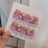 TENPAL Duckbill Shape Handmade Press On Nails Kit,Pink French Floral