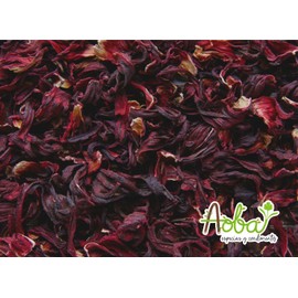 Dried Hibiscus Flowers perfect for Tea, Flor de Jamaica, Whole Flowers and Petals, 8oz by Aoba
