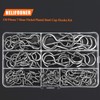 HELIFOUNER 120 Pieces 7 Sizes Cup Screw Hooks, Silver, Screw-in