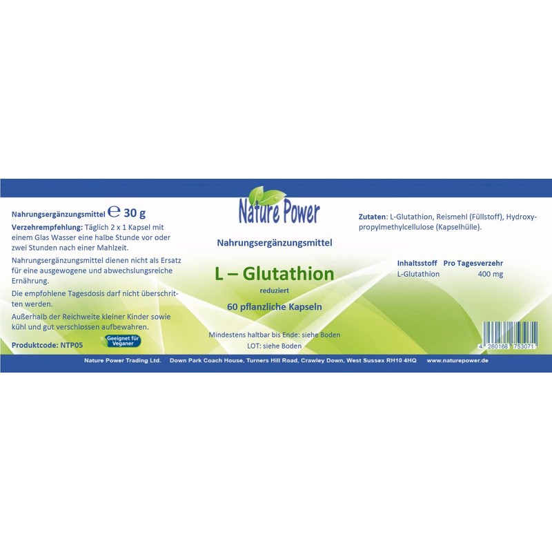 L-Glutathione Reduced, 200 mg per Capsule, 60 Vegetable Capsules, GMO