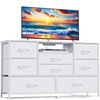 Furnulem White Dresser for Bedroom, Wide Chest of Drawers with