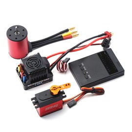 2300KV Brushless Motor 3650 Waterproof Motor with 60A Brushless ESC 2-4S Lipo 25KG Digital Servo Programming Card for 1/8 1/10 RC Car