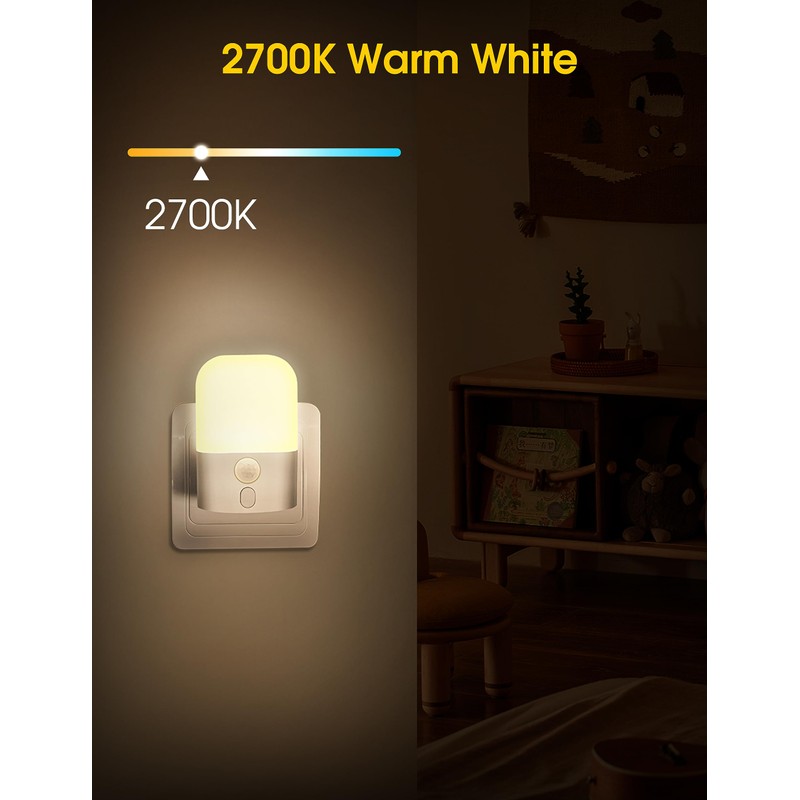 Emeritpro Night Light Socket with Motion Sensor, 5 Adjustable Brightness
