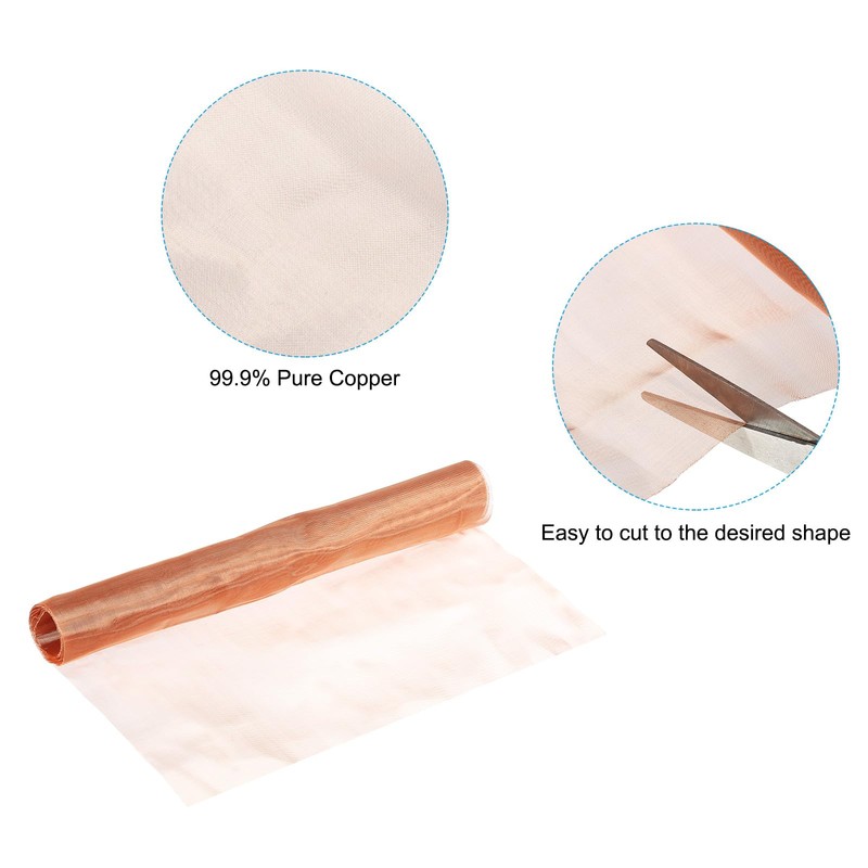 PATIKIL 12"x39" Copper Mesh Screen, 100 Mesh 99.9% Pure Copper