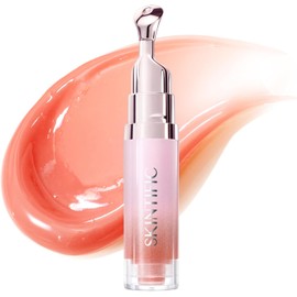 SKINTIFIC Serum Labial con Polipéptidos y Escualano – Gloss Hidratante con Vitamina C, Brillo Espejo,Aroma Natural y Sutil, No Pegajoso, 6.5ml(05 Peach Rose)