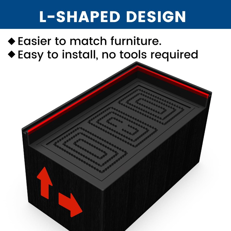 MYMULIKE Bed Risers 3 inch, 11000lbs Heavy Duty Oversized Rectangle