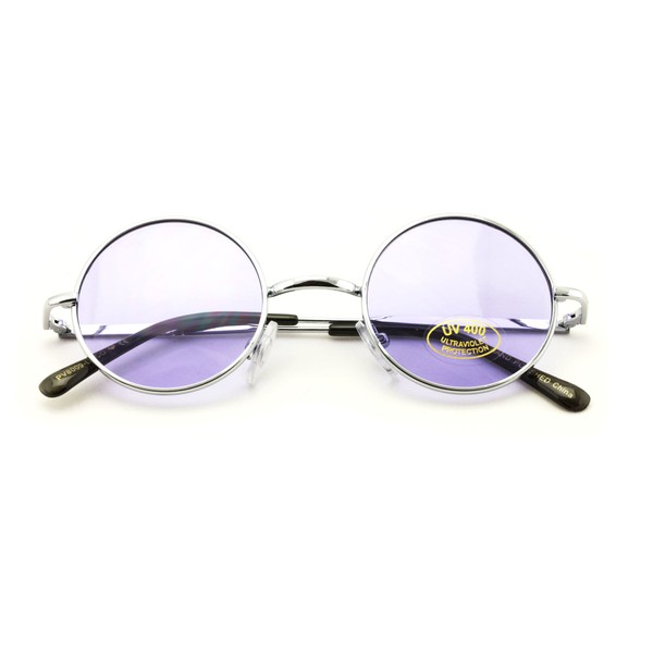 Vision World Eyewear Small Round Hipster Fashion Sunglasses Lennon Elton Potter (Purple)